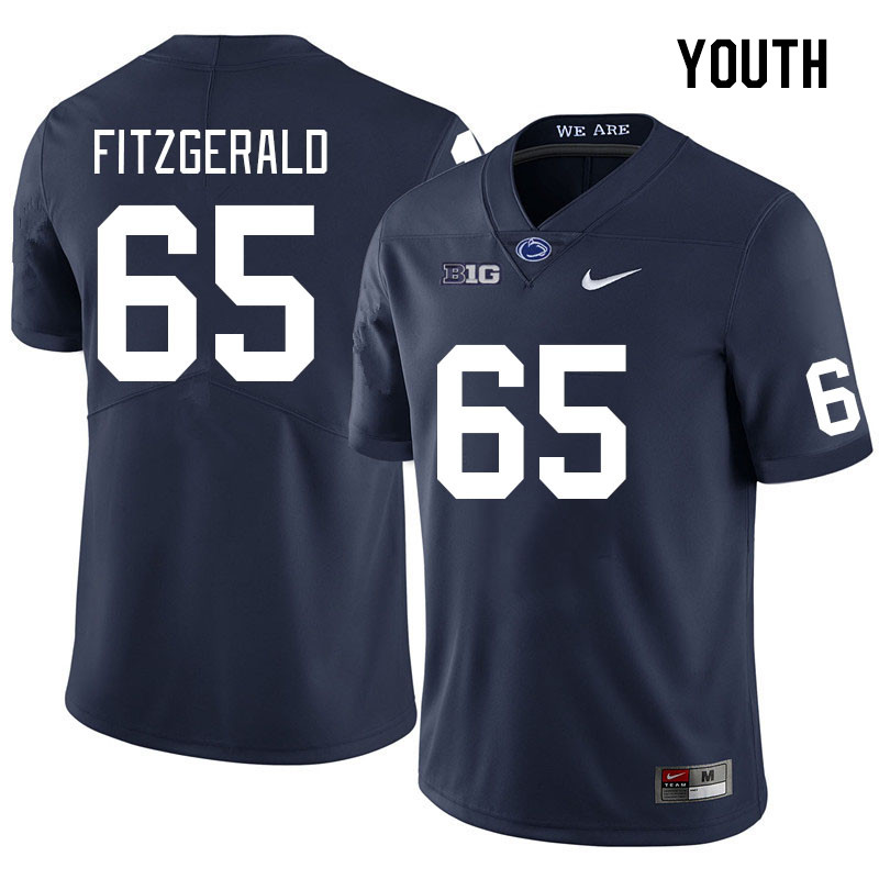 Youth #65 Jim Fitzgerald Penn State Nittany Lions College Football Jerseys Stitched Sale-Navy